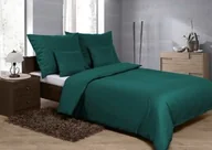 Pościel - Matex Pościel satynowa 160x200 Gold zielona jednobarwna z jaśkami jednobarwna - miniaturka - grafika 1