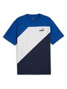 Koszulki męskie - Puma Koszulka "Power" w kolorze biało-niebiesko-granatowym - miniaturka - grafika 1