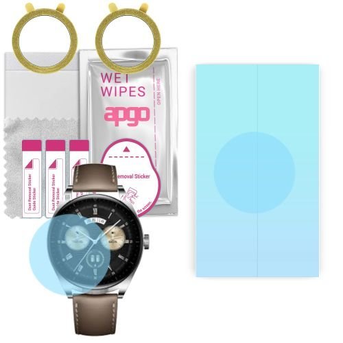 2x folia ochronna hydrożelowa do Huawei Watch Buds - apgo HD HQ FLEX Smartwatch Hydrogel Protection Ochrona na ekran smartwatcha