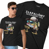 Koszulki męskie - Koszulka dla TATY i na ryby złapaliśmy najlepszego tatę z imionami dzieci - miniaturka - grafika 1