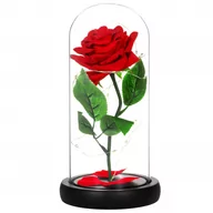 Sztuczne kwiaty - Wieczna róża 22 cm świecąca ozdoba LED prezent kwiat czerwony - miniaturka - grafika 1