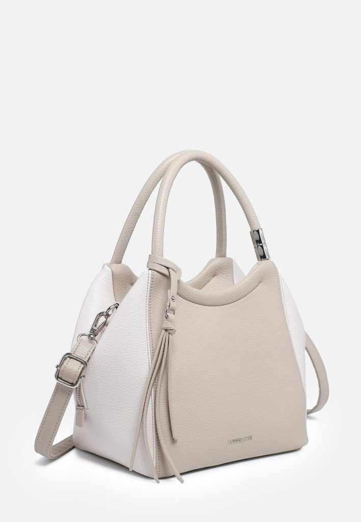 Stylowa Torebka Beżowa Torba Damska Do Ręki Dopinany Pasek LUIGISANTO