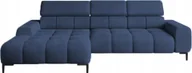 Sofy i kanapy - DomoHome Narożnik tapicerowany w kształcie litery L Lewa strona 177x270 cm Narożnik z funkcją spania Sofa rozkładana Funkcja spania Małe 3 siedziska Regulowane zagłówki Regulowane siedzisko Niebieski - miniaturka - grafika 1