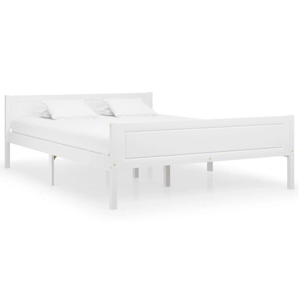vidaXL Lumarko Rama łóżka z litego drewna sosnowego, biała, 160 x 200 cm 322107