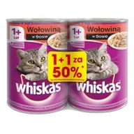 Mokra karma dla kotów - Whiskas Adult dla Kota WOŁOWINA W SOSIE Zestaw 2x 400g 425480-WHI-S-WOL-400 - miniaturka - grafika 1