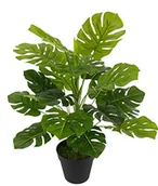 Sztuczne kwiaty - Sztuczna roślina Splitphilo w doniczce, monstera, sztuczna roślina w dotyku, zielona, sztuczna roślina, roślina ozdobna, duża, zielona, biurowa - miniaturka - grafika 1