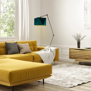 Lampa podłogowa do czytania regulowana OSAKA GOLD - Lampy stojące - miniaturka - grafika 1