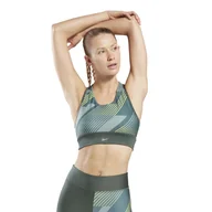 Biustonosze - Damski Stanik sportowy REEBOK RUNNING BRA - AOP HT6001 – Zielony - miniaturka - grafika 1