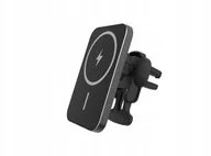 Uchwyty samochodowe do telefonów - Forever Recycling MagSafe RUS138-MS-01 Car Holder with Charging 15W - miniaturka - grafika 1