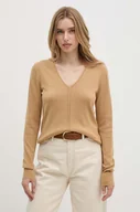 Swetry damskie - Calvin Klein sweter z domieszką jedwabiu kolor brązowy lekki K20K207569 - miniaturka - grafika 1