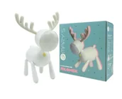 Zestawy szkolne - Lampka nocna LED jelonek biały - miniaturka - grafika 1