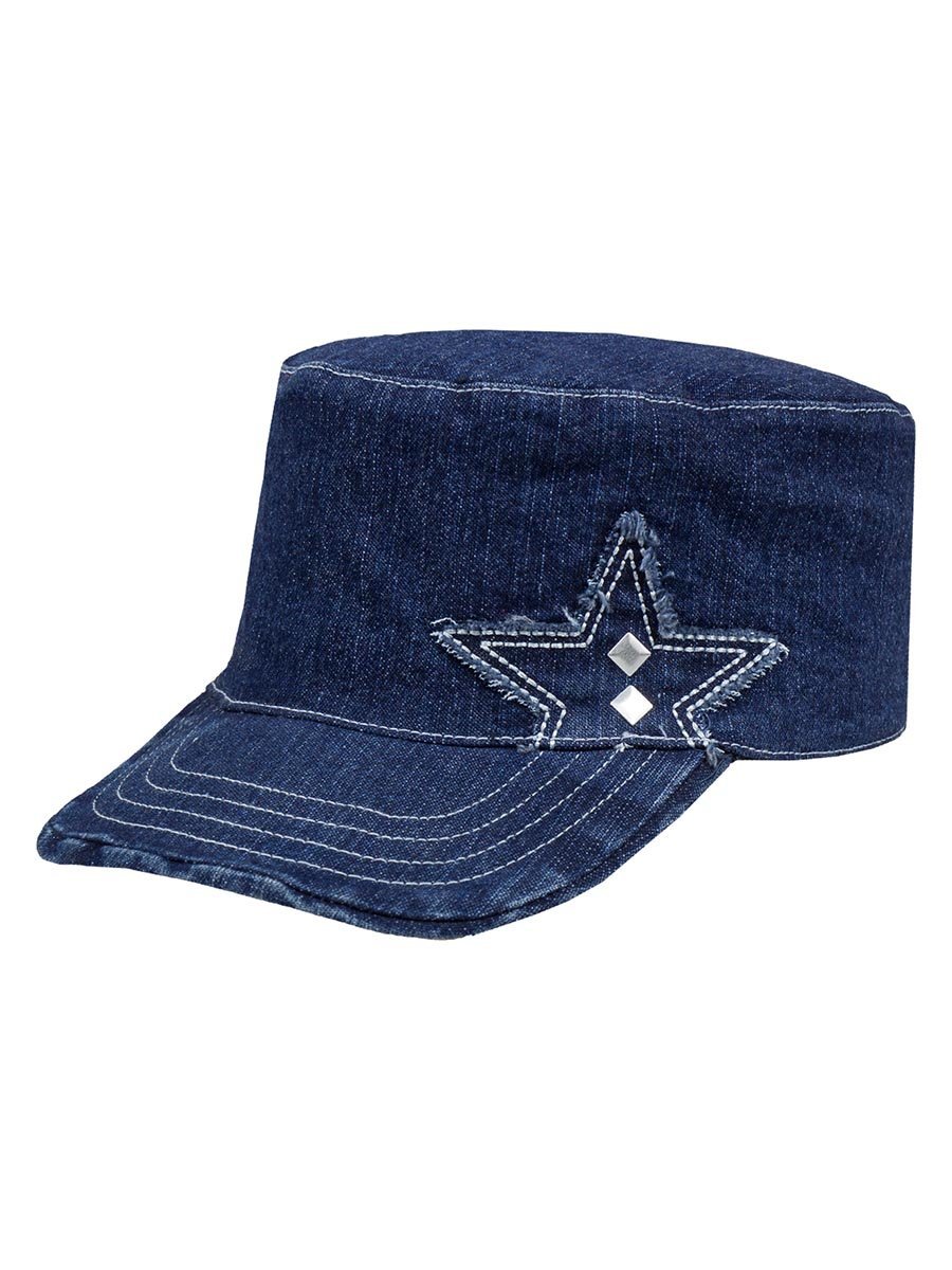 Dziewczęca czapka z aplikacją gwiazdy granatowa Doll