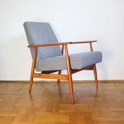 Fotele - Fotel Lisek PRL, Fotel 300-190, Po renowacji, kolor teak mid-century - miniaturka - grafika 1