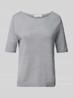Swetry damskie - Sweter z dzianiny o kroju regular fit z mieszanki bawełny i lnu - miniaturka - grafika 1