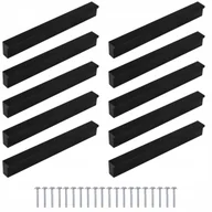 Meble modułowe i akcesoria - 10szt Uchwyt meblowy Czarny mat 96mm + wkręty - miniaturka - grafika 1