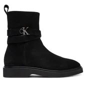 Botki damskie - Botki Calvin Klein Ankle Boot W/ Metal Logo Sue HW0HW02664 Czarny - miniaturka - grafika 1