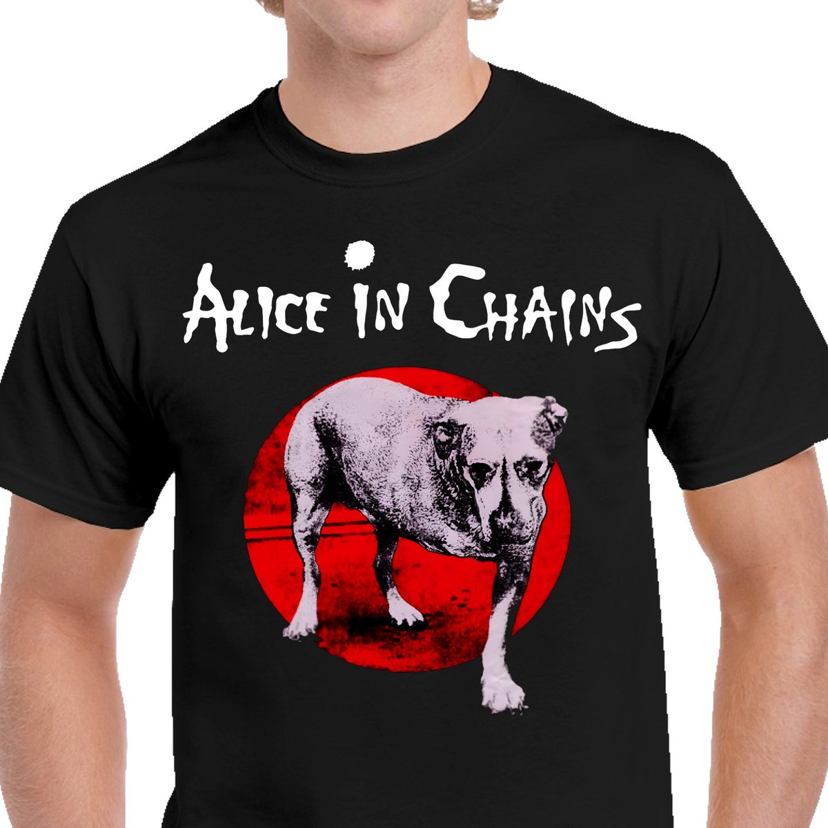 P344 KOSZULKA MĘSKA CZARNA Alice in Chase Dog Muzyka Album Jakość S