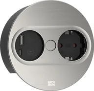Gniazdka elektryczne - Bachmann 946.004 gniazdko elektryczne Type F + USB A + USB C Stal nierdzewna - miniaturka - grafika 1