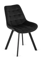 Krzesła - Czarne welurowe krzesło do stołu E9-K09 - miniaturka - grafika 1