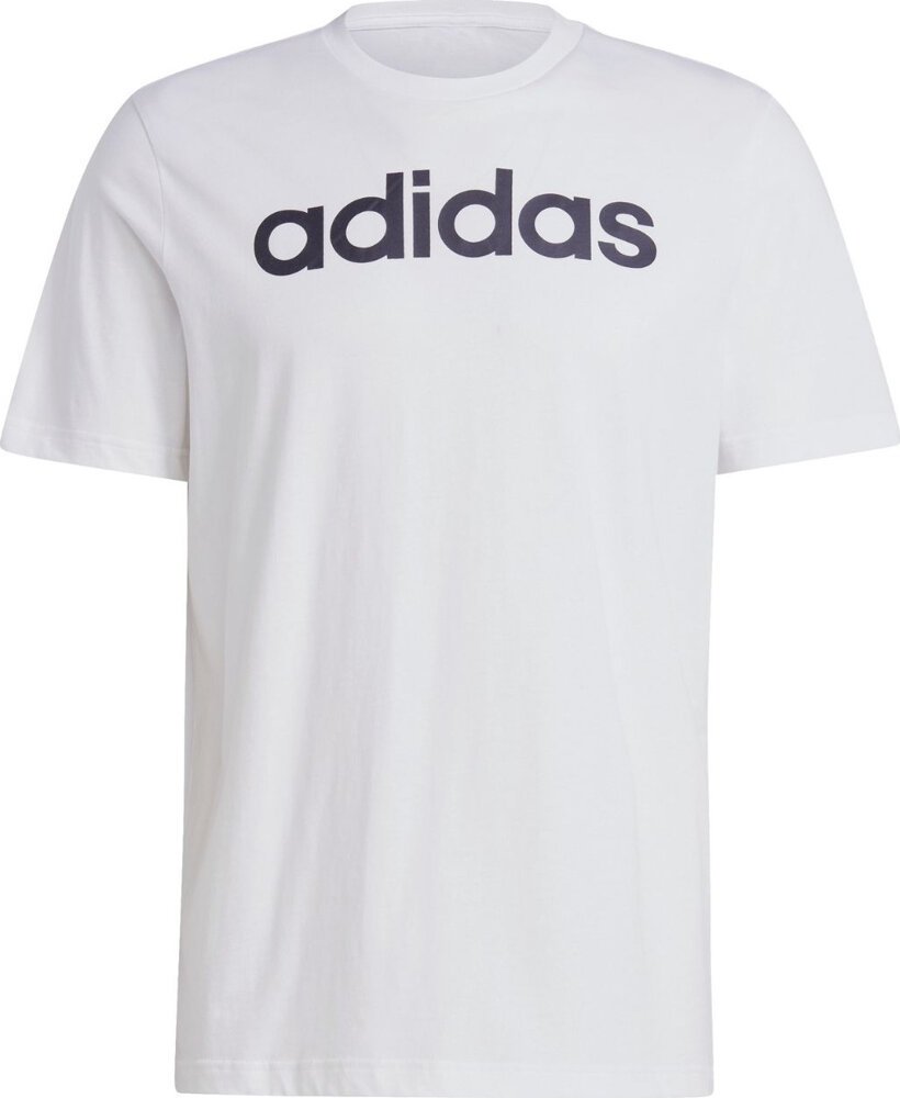 Koszulka męska adidas Essentials Single Jersey Linear Embroidered Logo Tee biała IC9276-L