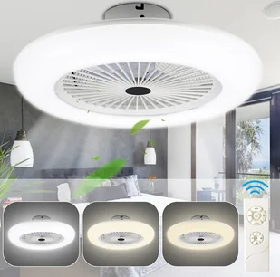 Jopassy wentylator sufitowy 80w zdalnie sterowany timer ściemnialny LED ściemnialny wentylator sufitowy do salonu okrągły - Wentylatory sufitowe - miniaturka - grafika 1