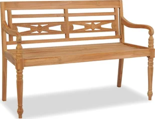 Elior Drewniana ławka ogrodowa Rea - brązowa - Ławki ogrodowe - miniaturka - grafika 1