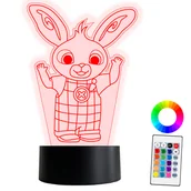 Lampy stojące - XL LAMPKA NOCNA LED 3D Bing Królik 16 kolorów + Pilot IMIĘ Grawer - miniaturka - grafika 1