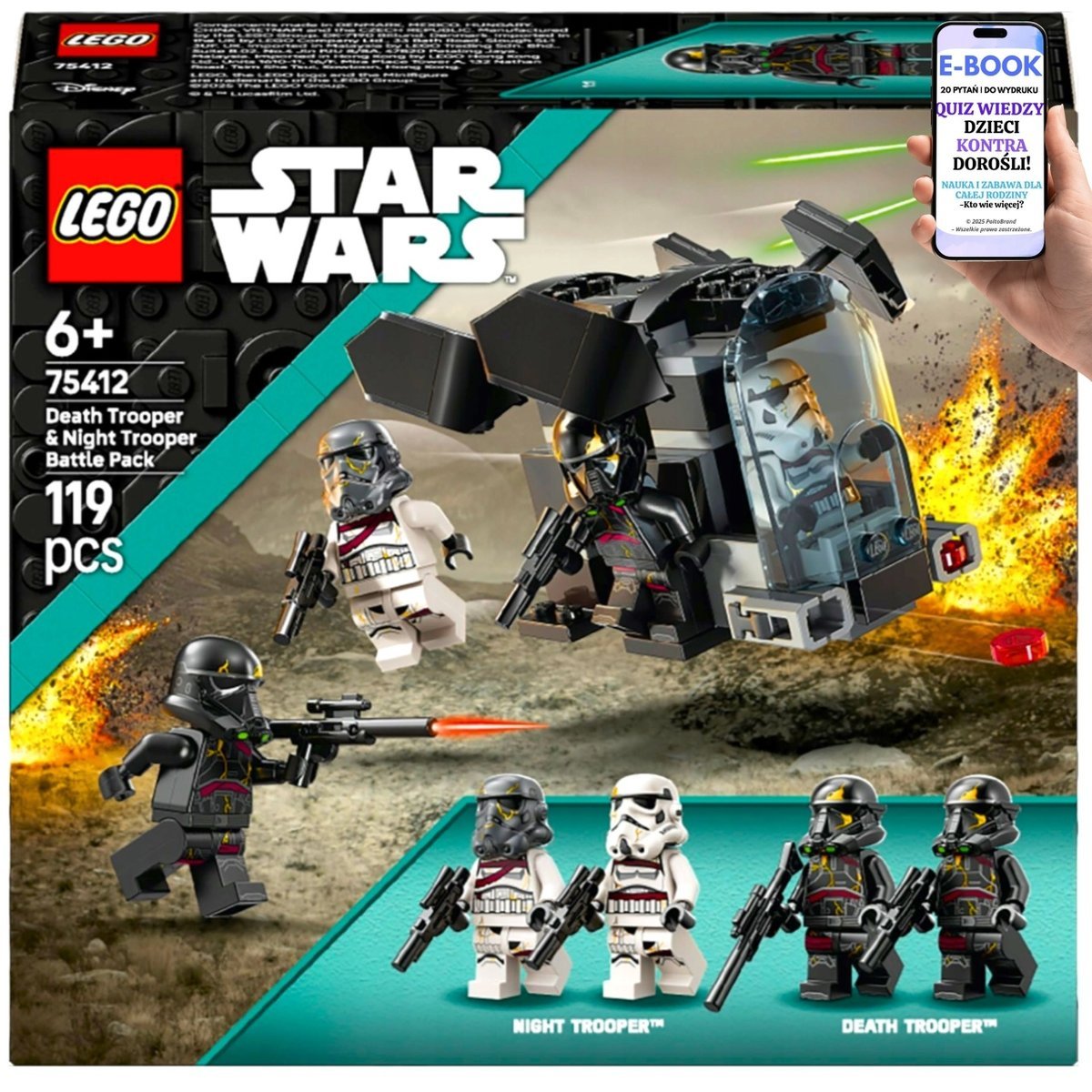 LEGO PREZENT DLA DZIECKA 6+ – LEGO Star Wars (75412) Zestaw Bitewny z Figurkami Szturmowców + Transportowiec + EBOOK-2