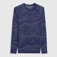 Pozostała odzież narciarska - Bielizna termoaktywna bezszwowa (góra) męska 4F 4FWAW25USEAM227-32A Niebieski XXL/3XL - miniaturka - grafika 1