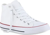 Trampki damskie - VAN HILL Trampki Damskie Wysokie Sznurowane Wygodne Buty Rekreacyjne Materiałowe 841313, Kolor: Biało Czerwony, Rozmiar: 39 - miniaturka - grafika 1