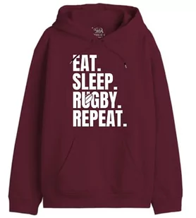 Republic Of California "Jedz, Sleep, Rugby, Repeat" UXREPCZSW029 Bluza męska, bordowa, rozmiar XXL, Bordowy, M - Bluzy męskie - miniaturka - grafika 1