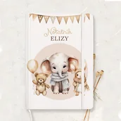 Notesy i bloczki - NOTATNIK z imieniem dziecka Słonik i zwierzątka - miniaturka - grafika 1