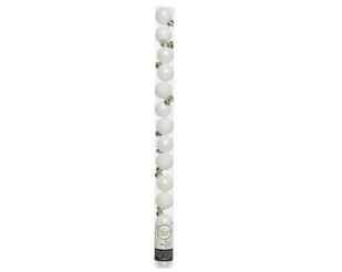 Małe Bombki Na Choinkę 3Cm Plastikowe Ozdobne X14 Białe - Bombki - miniaturka - grafika 1