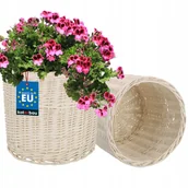 Donice - 2x OSŁONKA WIKLINOWA NATURALNA DONICZKA PLECIONA Fi28 KOSZYK KWIATY ROŚLINY - miniaturka - grafika 1