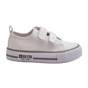 Dziecięce Trampki Na Rzepy Big Star LL374016 Białe - Buty dla dziewczynek - miniaturka - grafika 1