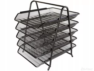 Zestaw 5 szuflad metalowych siatka 5A-W4705 czarny 1szt. /W4705/ /SPŁ5A/CZ/ NET011-2 - Pojemniki biurowe - miniaturka - grafika 1