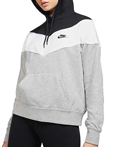 Nike Damska bluza z kapturem W Nsw Hrtg szary Dk Grey Heather/Black/White L