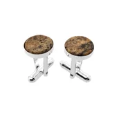 Spinki do mankietów i krawatów - Srebrne spinki do mankietów Meteoryt w oprawie ø12 (S1226) Srebro [925] - miniaturka - grafika 1