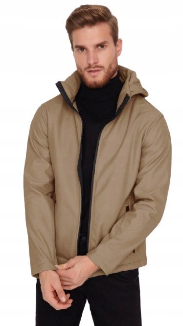 TRENDYOL MĘSKA KURTKA PARKA BEŻOWA Z KAPTUREM XL 5_A