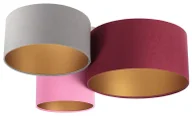 Lampy sufitowe - Trójkolorowa plafoniada ze złotym wnętrzem abażura P0-S97 - miniaturka - grafika 1