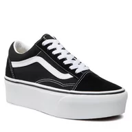 Trampki damskie - Tenisówki VANS - Old Skool Stac VN0A7Q5M6BT1 Suede/Canvas Black/True W - miniaturka - grafika 1