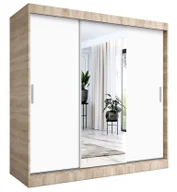 Szafy - Szafa przesuwna dąb sonoma + biały 200 cm N8-F84 - miniaturka - grafika 1