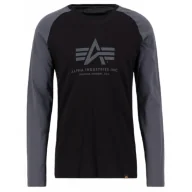 Odzież taktyczna i umundurowanie - Koszulka Longsleeve Alpha Industries Basic LS 176531 308 - Czarna/Szara 3XL - miniaturka - grafika 1
