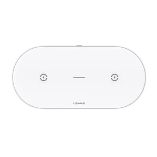 USAMS USAMS Ładowarka indukcyjna 10W Dual Biała CD120JN01 - Ładowarki do telefonów - miniaturka - grafika 2