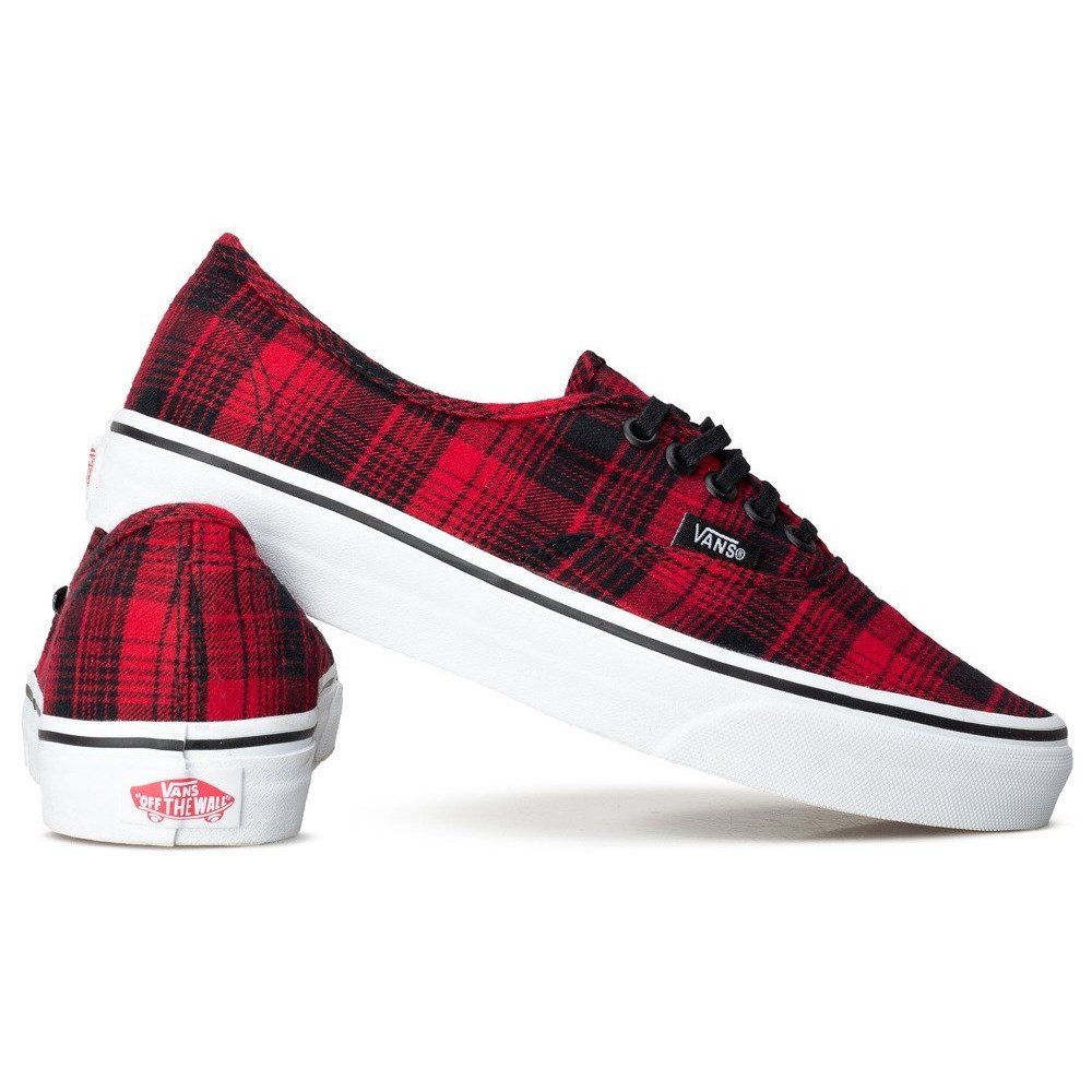 Buty Damskie Vans Plaid Flannel Sportowe Wsuwane Lekkie Modne Stylowe Czerwone 35
