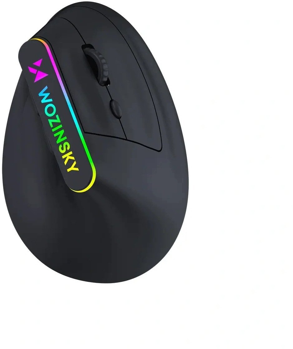 Wozinsky Bezprzewodowa WMG-1164 gamingowa pionowa ergonomiczna 3600 DPI z podświetleniem RGB - czarna