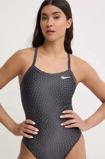 Stroje kąpielowe - Nike jednoczęściowy strój kąpielowy Hydrastrong Delta kolor szary miękka miseczka - grafika 1