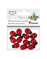 Pozostałe akcesoria dla plastyków - Titanum Drewniane biedronki samoprzylepne 3D 18x25mm 12szt - miniaturka - grafika 1