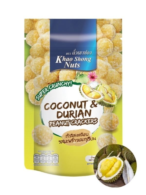 Prażone orzeszki ziemne w chrupiącej otoczce z kokosa i duriana Khao 75g