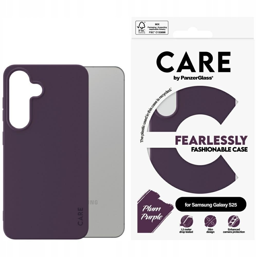 PanzerGlass Etui CARE by Fashion do Galaxy S25, fioletowe